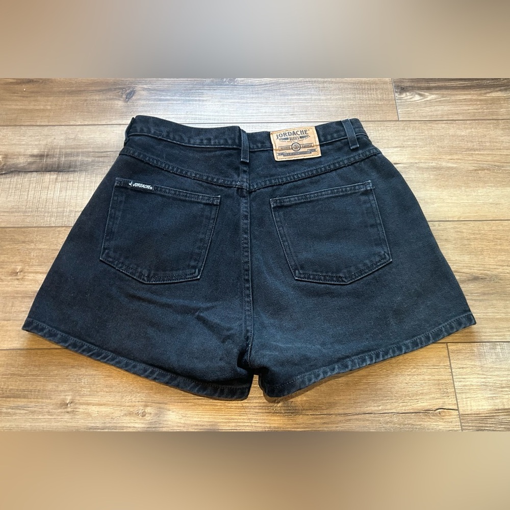 Vintage 90s Jordache Black High-Rise Denim Shorts indie festival mom 29” waist
